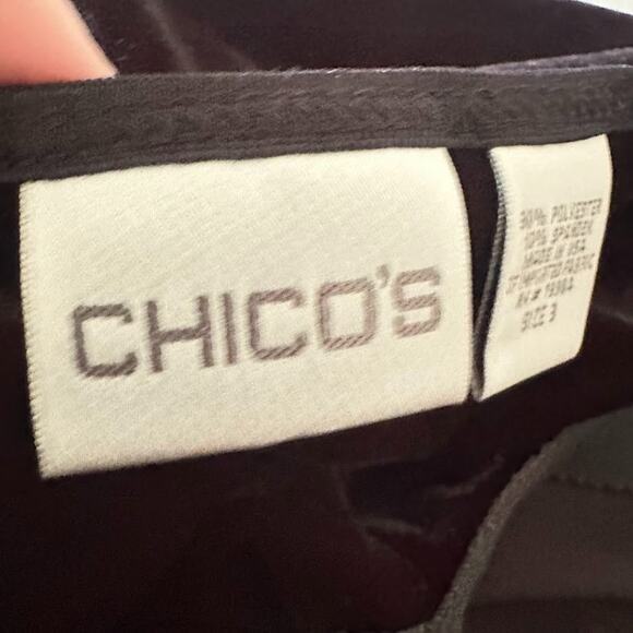 Chicos Black Velvet Cami Tank Top Adjustable Straps Shelf Bra Size 3 XL Goth - Picture 5 of 7